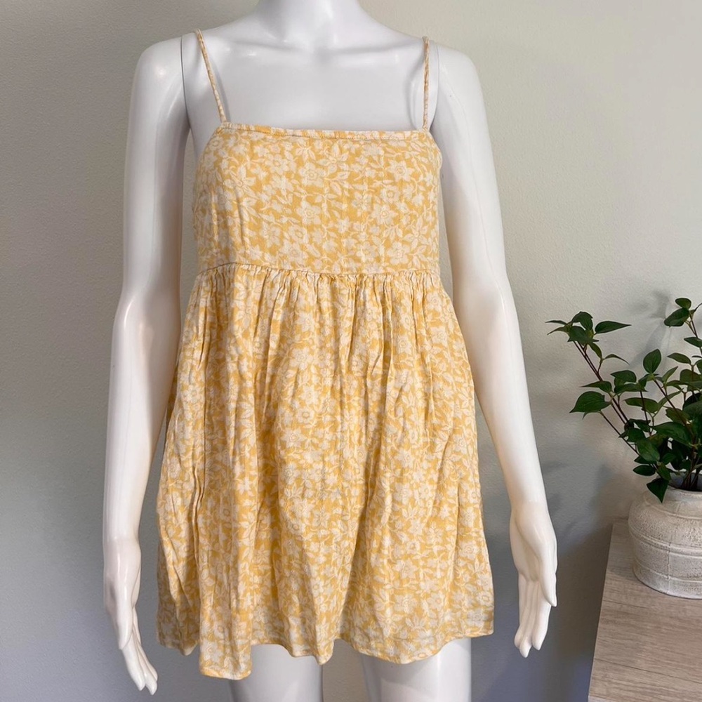 American Eagle Yellow Floral Sun Dress